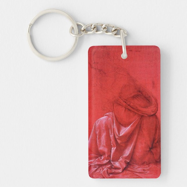 Leonardo DaVinci red drapery sketch Keychain (Front)