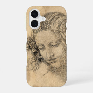 Leonardo DaVinci Sketchbook Woman Parchment Art iPhone 16 Case
