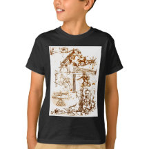 Leonardo DaVinci sketched black T-shirts