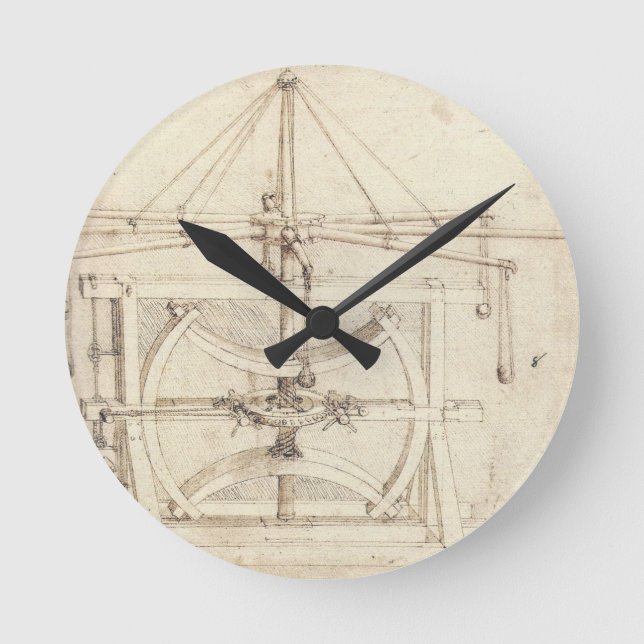 Leonardo Invention Round Clock (Front)