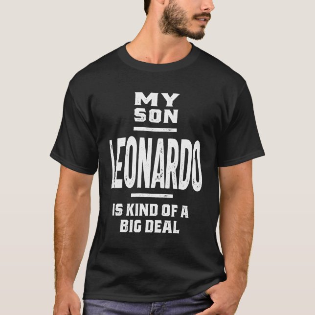 Leonardo Personalized Name Birthday Gift T-Shirt (Front)