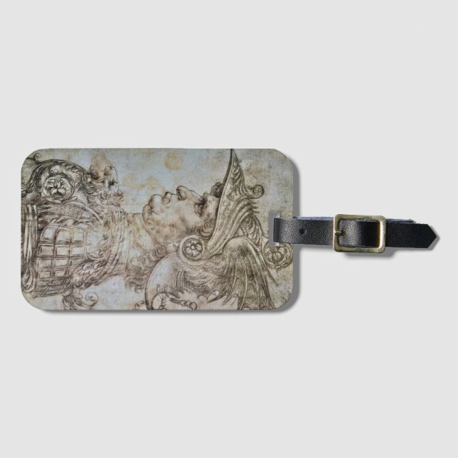 Leonardo’s Helmeted Warrior Luggage Tag (Front Horizontal)