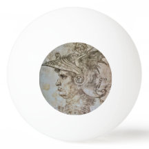 Leonardo’s Helmeted Warrior  Ping Pong Ball 