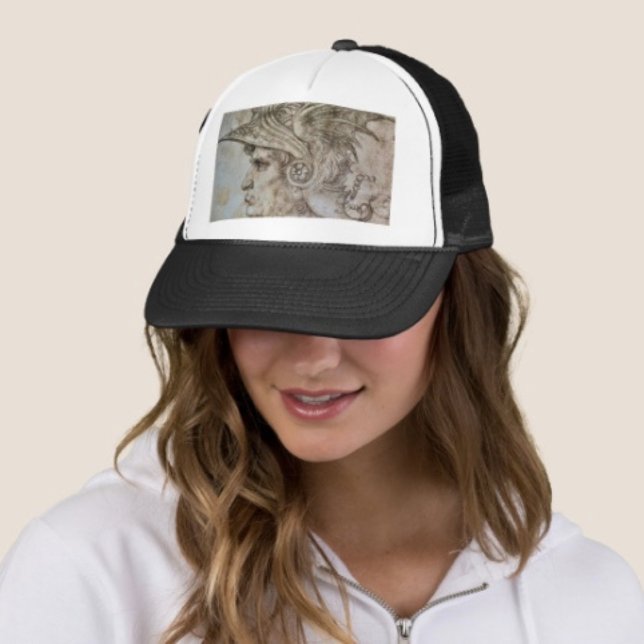 Leonardo’s Helmeted Warrior Trucker Hat (Trucker Hat   Adjust from 17" to 24" 100% polyester foam front 100% nylon mesh back. )