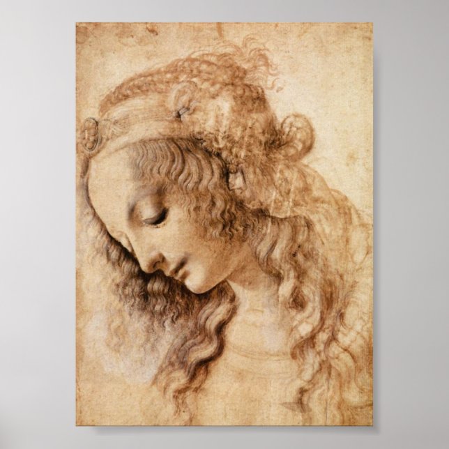 Leonardo Sketch of a Woman's Head Poster (Front)