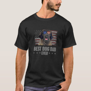 Leonberger Best Dog Dad Ever Retro USA American Fl T-Shirt