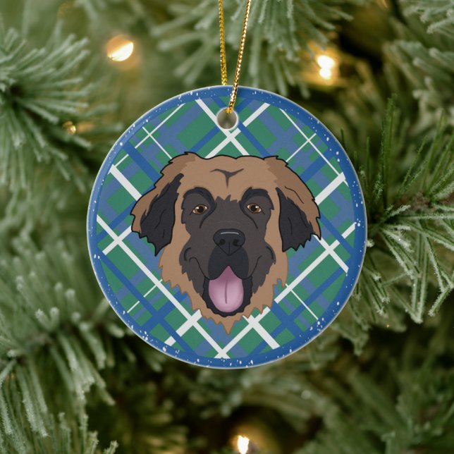 Leonberger Christmas  Ceramic Ornament (Tree)