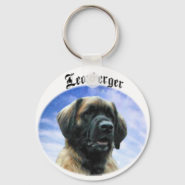 Leonberger Clouds Flag Keychain (Front)