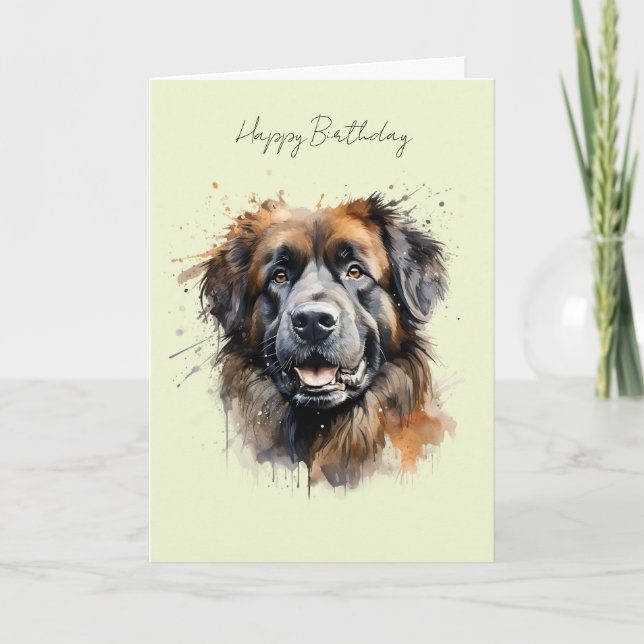 Leonberger Dog Birthday Card #1 (Front)