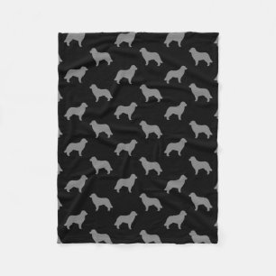 Leonberger Dog Breed Silhouettes Pattern Fleece Blanket