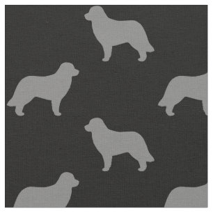Leonberger Dog Breed Silhouettes Patterned Fabric