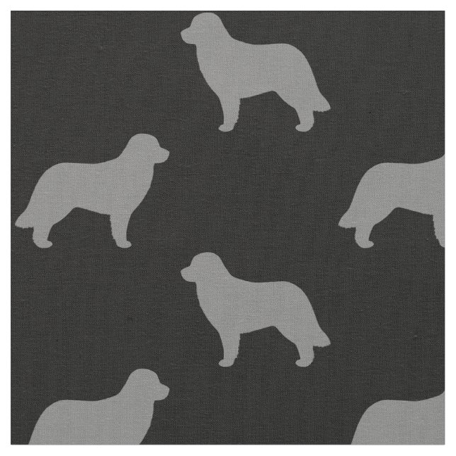 Leonberger Dog Breed Silhouettes Patterned Fabric (Close Up)