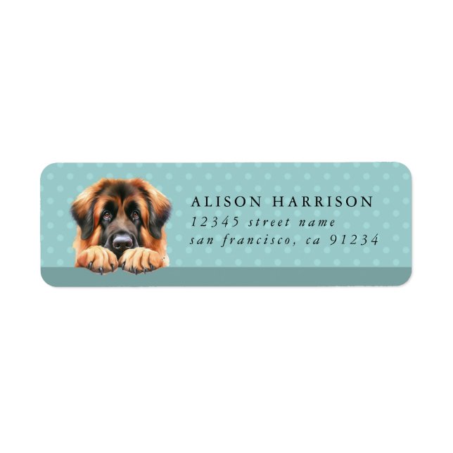 Leonberger Dog Return Address Labels (Front)