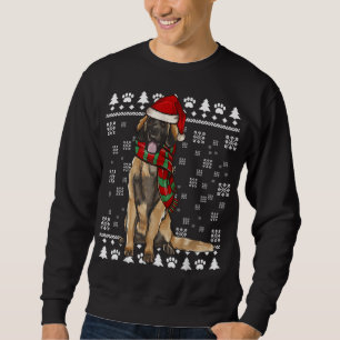 Leonberger Dog Santa Hat Xmas Ugly Christmas Sweatshirt