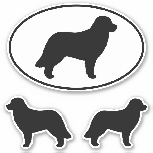 Leonberger Dog Silhouette Vinyl Sticker Set (Front)