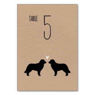 Leonberger Dog Silhouettes Wedding Reception Table Number