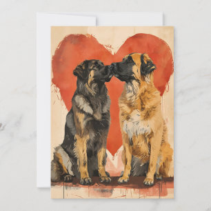 Leonberger dog Valentine's day Holiday Card