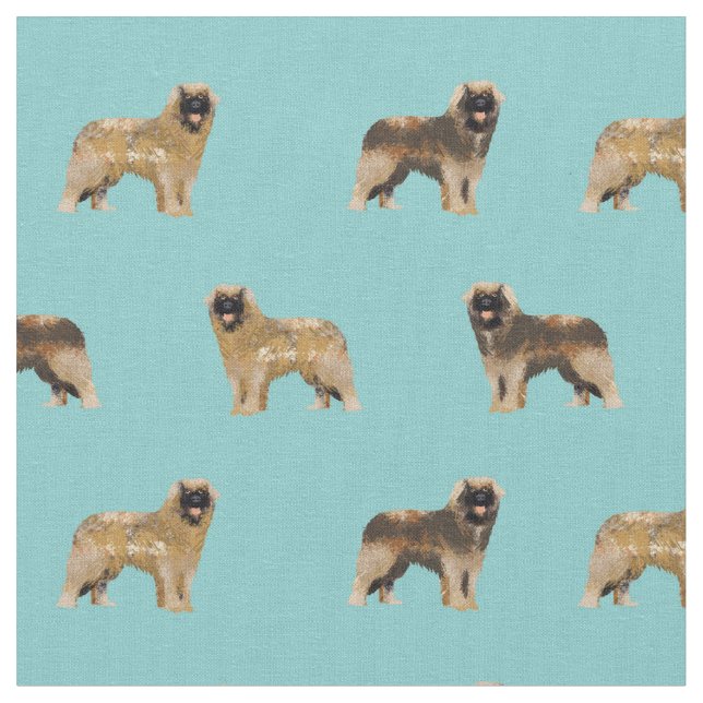 leonberger dogs light blue fabric (Close Up)