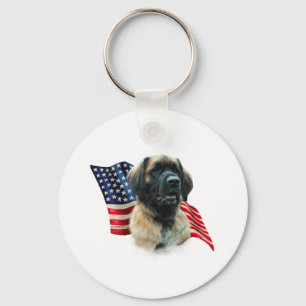 Leonberger Flag Keychain
