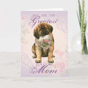Leonberger Heart Mom Card