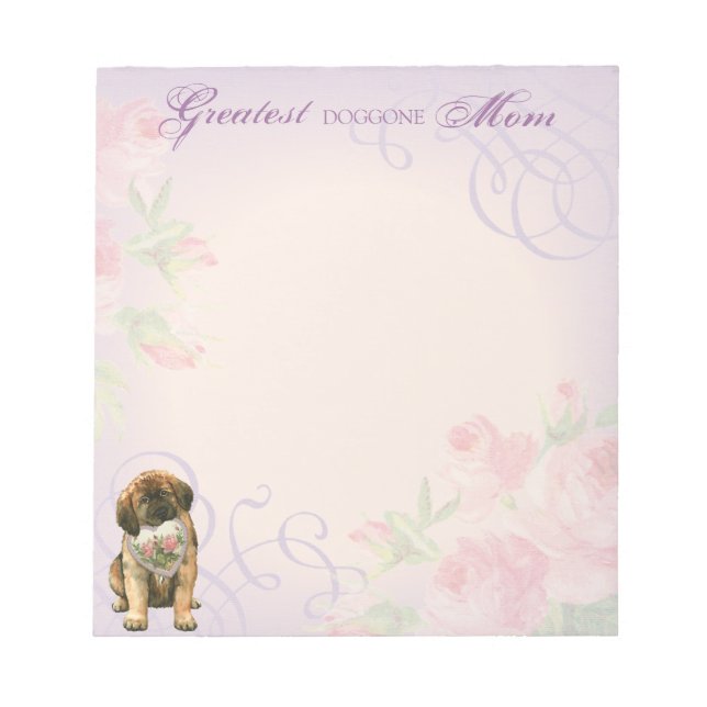 Leonberger Heart Mom Notepad (Front)