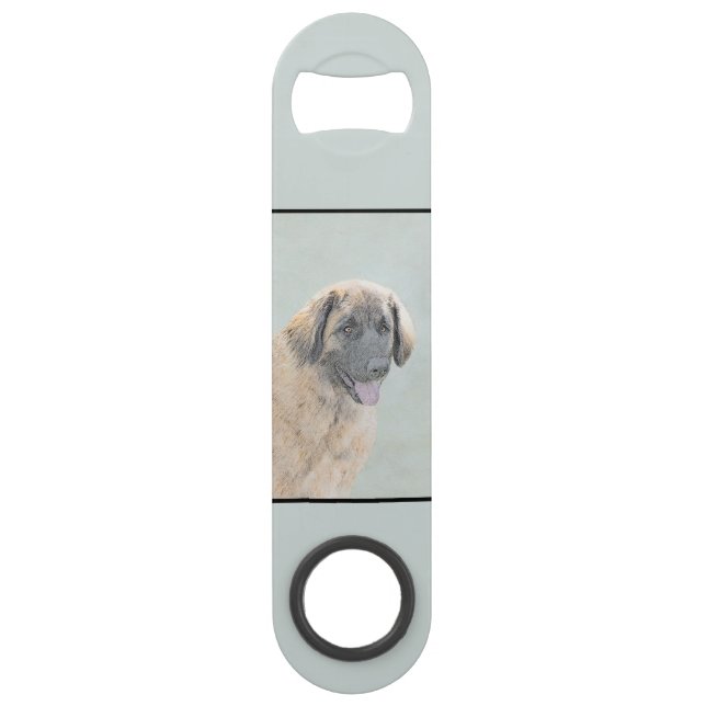 Leonberger Painting - Cute Original Dog Art Bar Key (Back)