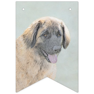 Leonberger Painting - Cute Original Dog Art Bunting Flags