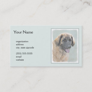 Leonberger Painting - Cute Original Dog Art Business Card