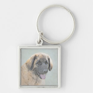 Leonberger Painting - Cute Original Dog Art Keychain