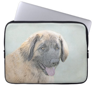 Leonberger Painting - Cute Original Dog Art Laptop Sleeve
