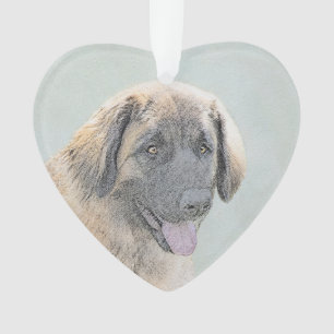 Leonberger Painting - Cute Original Dog Art Ornament