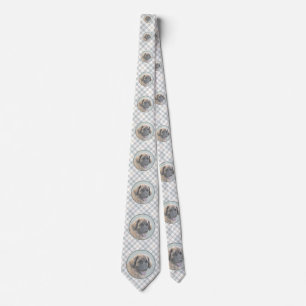 Leonberger Painting - Cute Original Dog Art Tie