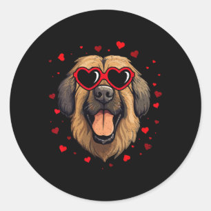 Leonberger Valentine Heart Cute Dog Lovers  Classic Round Sticker