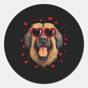 Leonberger Valentine Heart Cute Dog Lovers  Classic Round Sticker