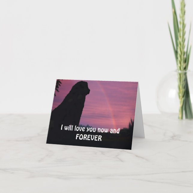 Leonberger waiting at the Rainbow Bridge Card (Front)