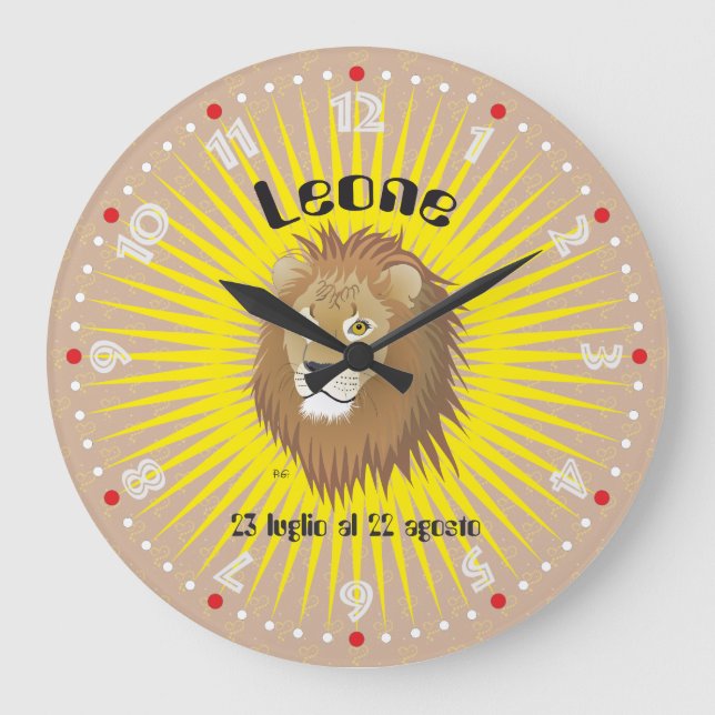 Leone 23 liglio-22 august Orologio Large Clock (Front)