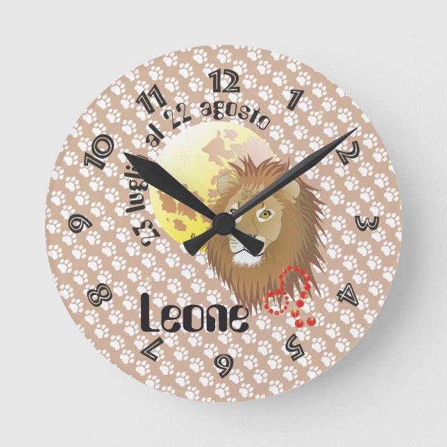 Leone 23 liglio-22 august Orologio Round Clock (Front)