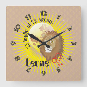 Leone 23 liglio-22 august Orologio Square Wall Clock