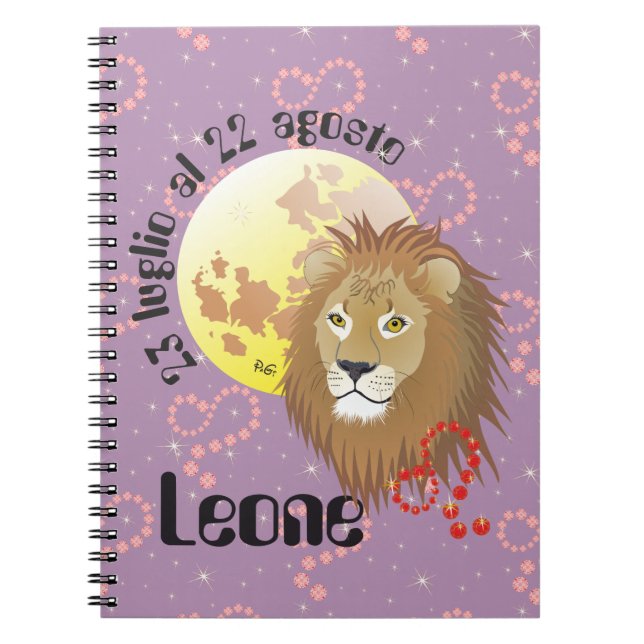 Leone 23 luglio al 22 agosto Taccuino Notebook (Front)