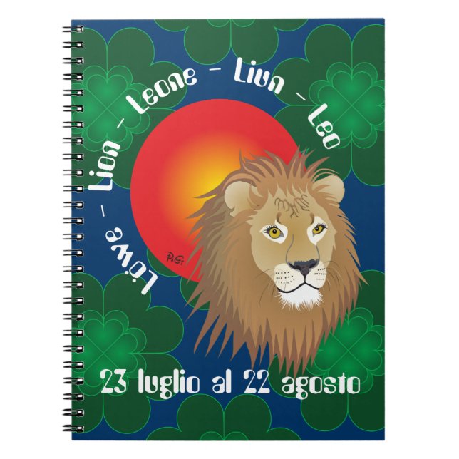 Leone 23 luglio al 22 agosto Taccuino Notebook (Front)