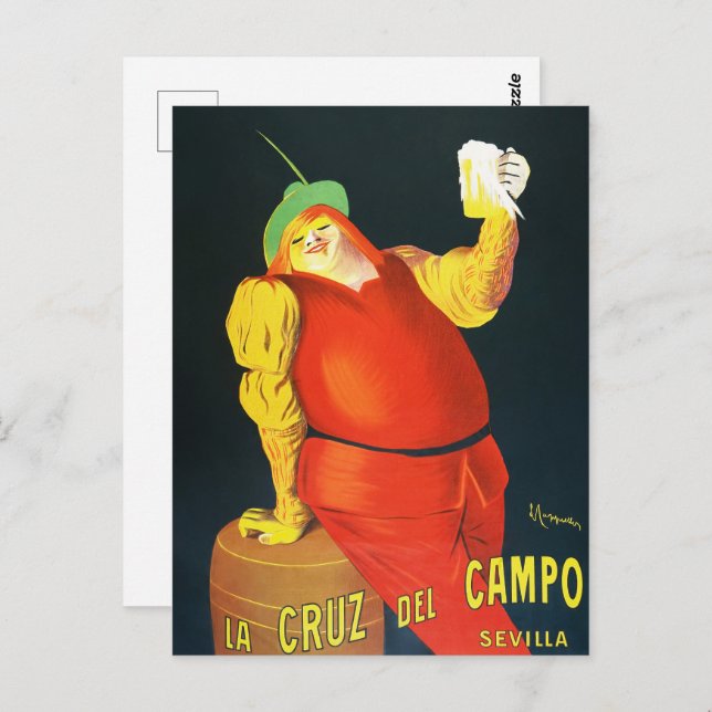 Leonetto Cappiello La Cruz del Campo Beer AD Postcard (Front/Back)