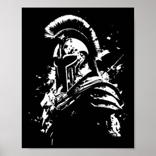 Leonidas Spartan Helmet Gym Sparta Workout Greek W Poster