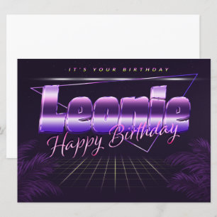 Leonie Name First name lila retro Map Birthday Card