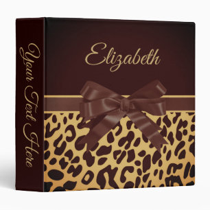 Leopar Print Black Bow Binder