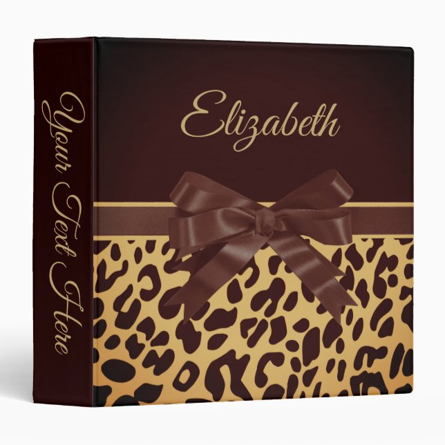 Leopar Print Black Bow Binder (Front/Spine)