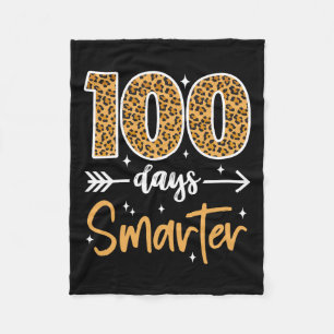 Leopard 100th Day Of School Teacher Kids 100 Days Fleece Blanket