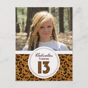 Leopard 13th Birthday: Picture:Party Invitation