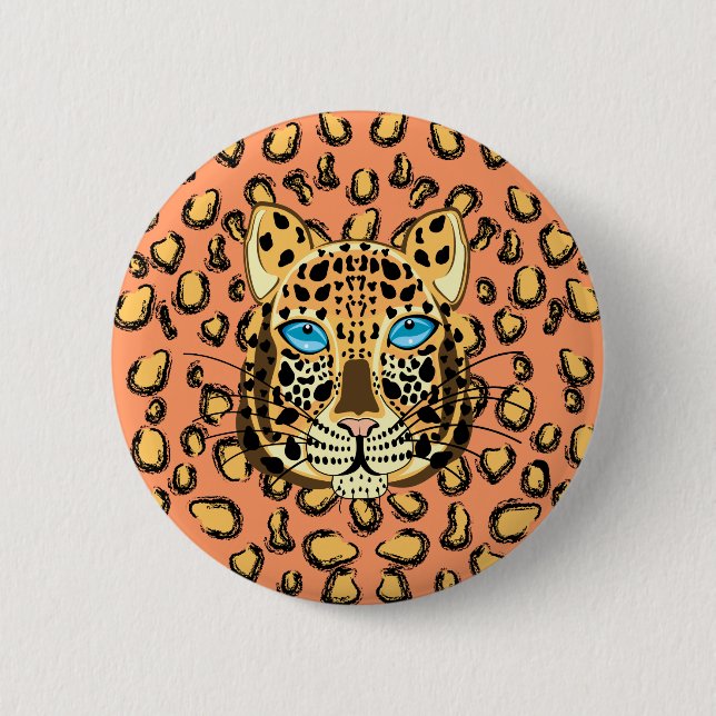 Leopard 2 Inch Round Button (Front)