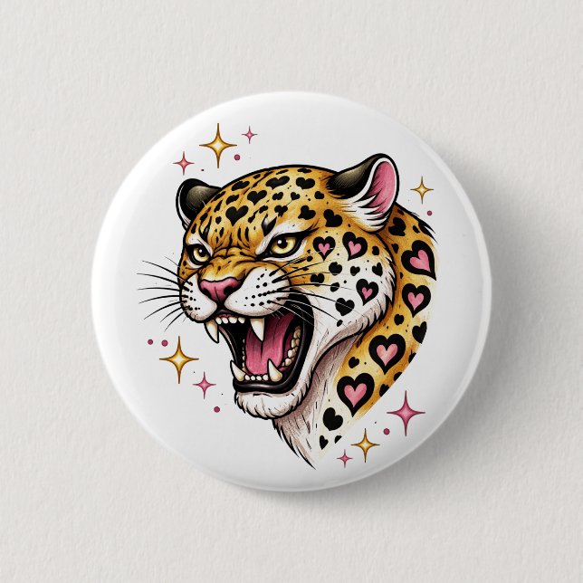 Leopard 2 Inch Round Button (Front)