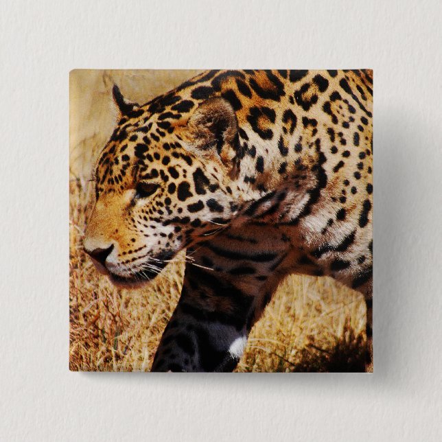 Leopard 2 Inch Square Button (Front)